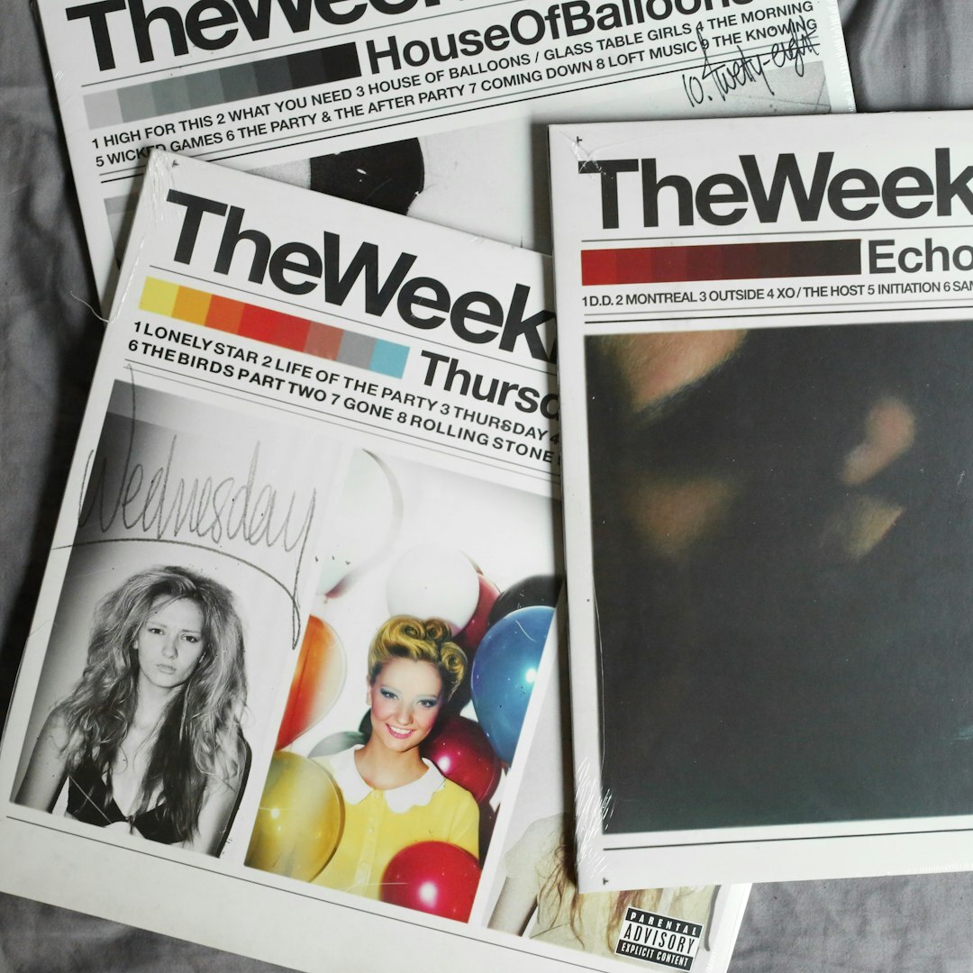 Flat lay of glossy celebrity magazine covers and pages