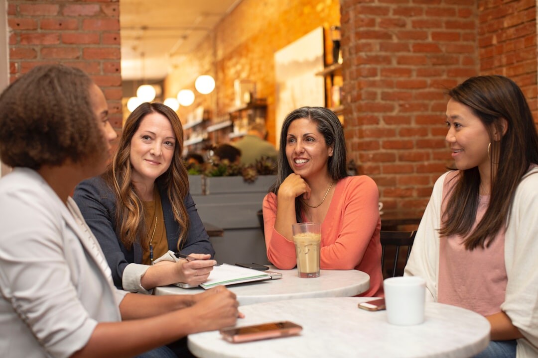group of friends talking